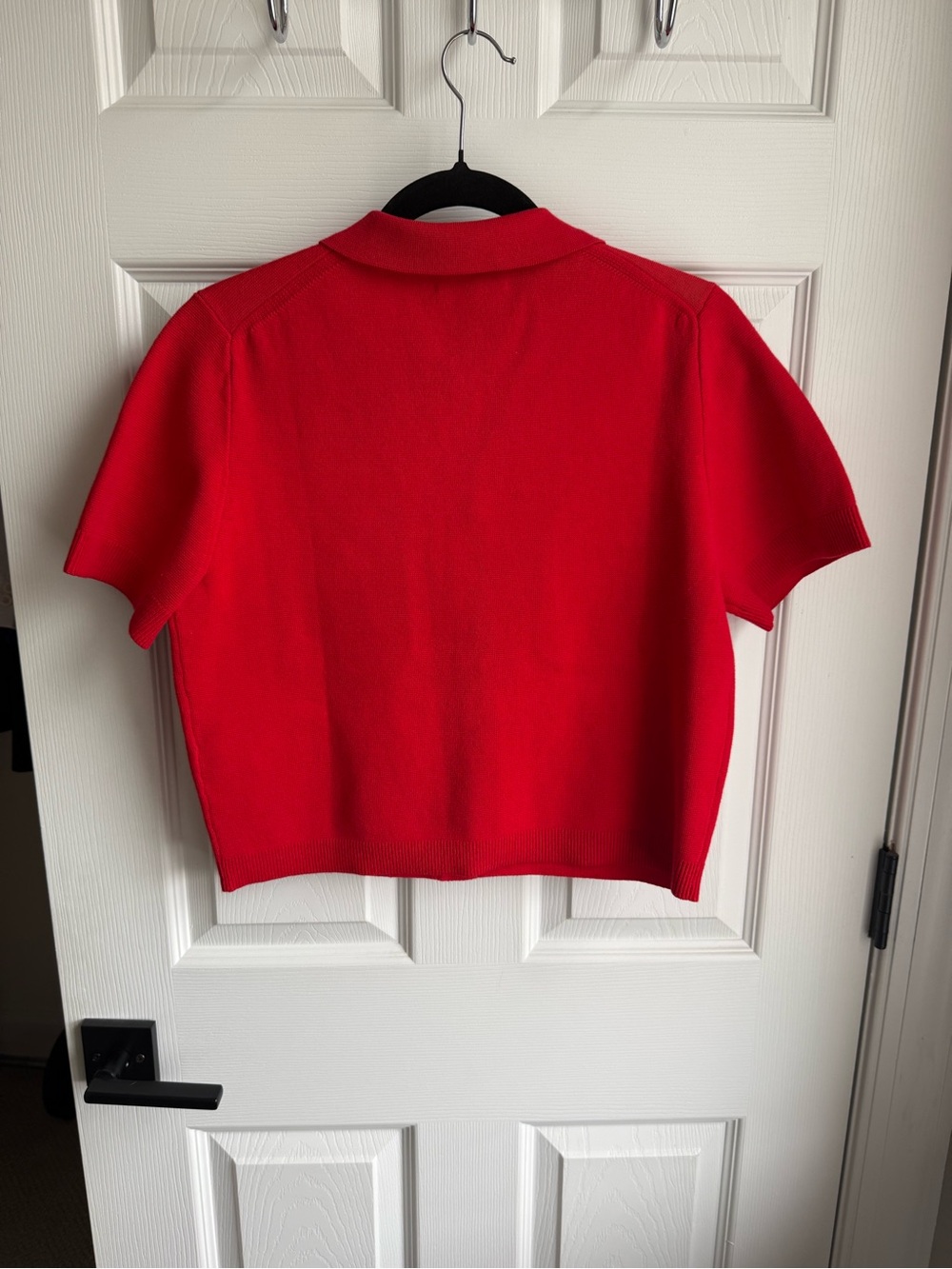 J. Crew Vibrant Red Short Sleeve Button down sweater - Picture 3 of 5